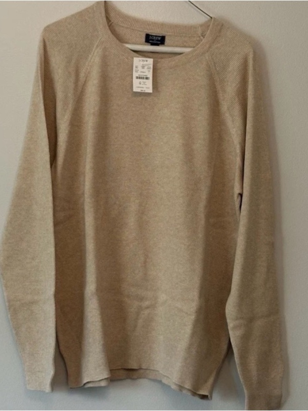 J. Crew Beige Cotton Crewneck Sweater